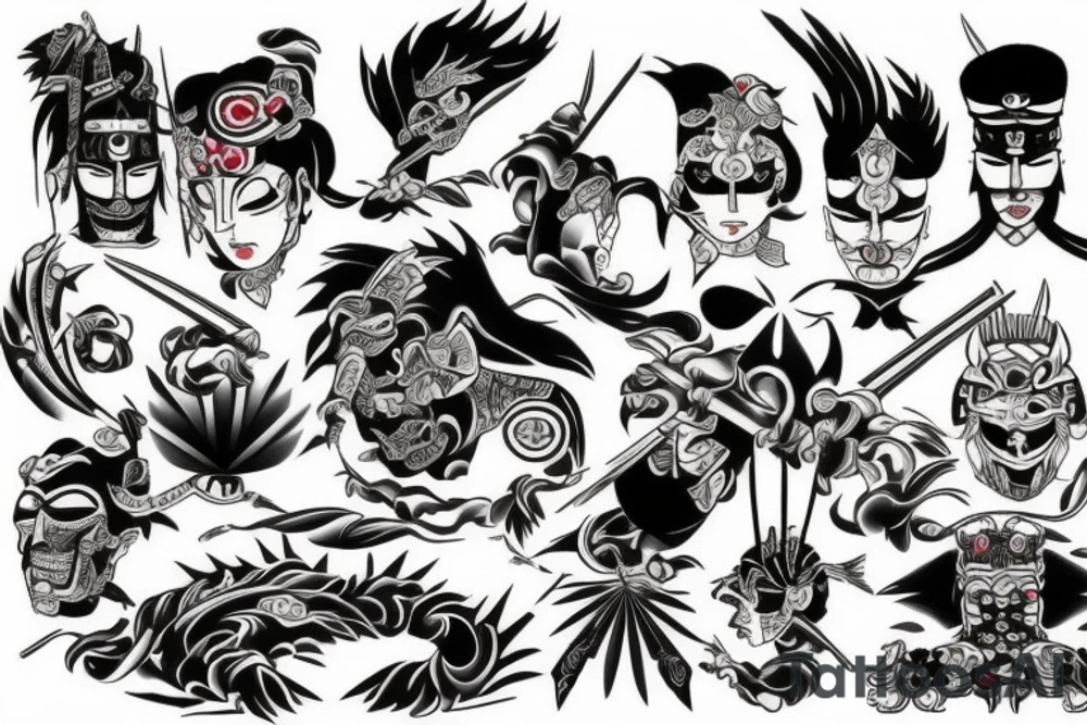 Japan warrior tattoo idea