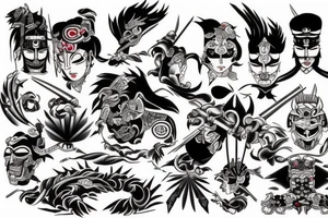 Japan warrior tattoo idea