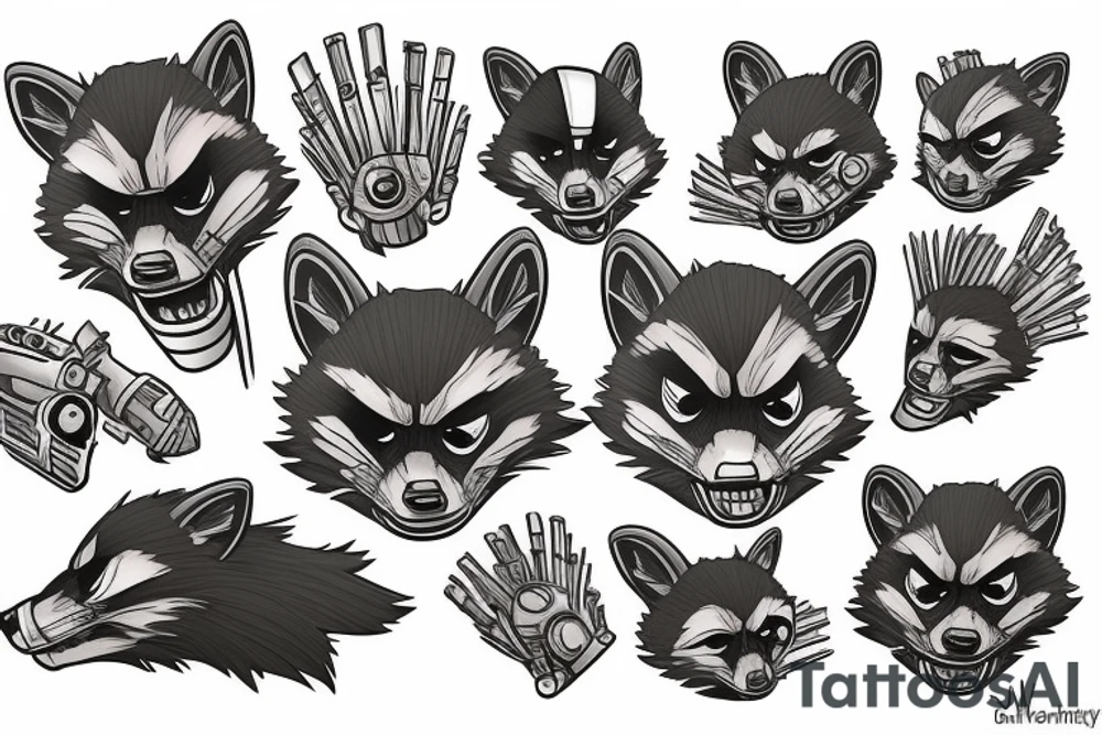 rocket raccoon from guardians of the galaxy tattoo idea