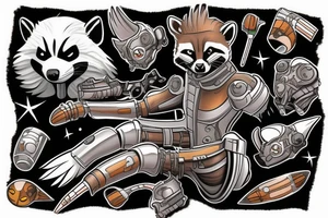 rocket raccoon from guardians of the galaxy tattoo idea