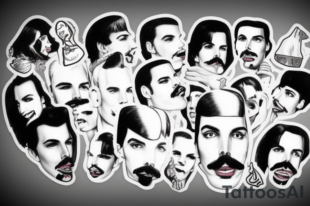 photos of freddie mercury smile tattoo idea