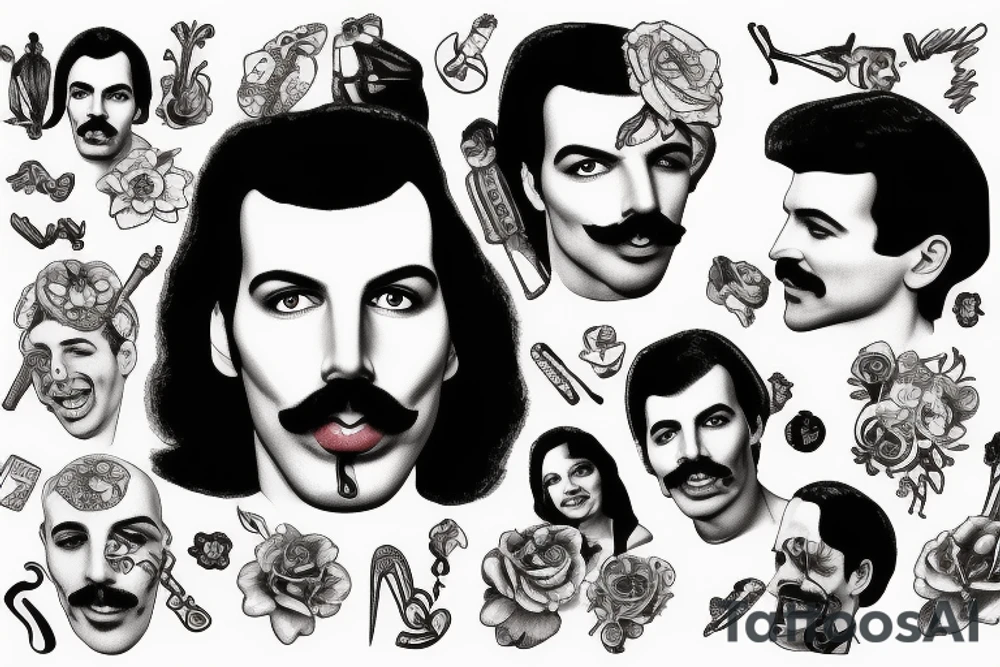 photos of freddie mercury smile tattoo idea