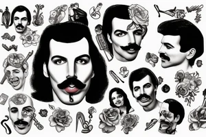 photos of freddie mercury smile tattoo idea