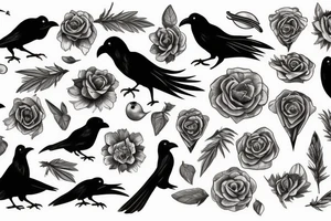 Raven in style tattoo idea