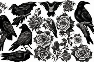 Raven in style tattoo idea