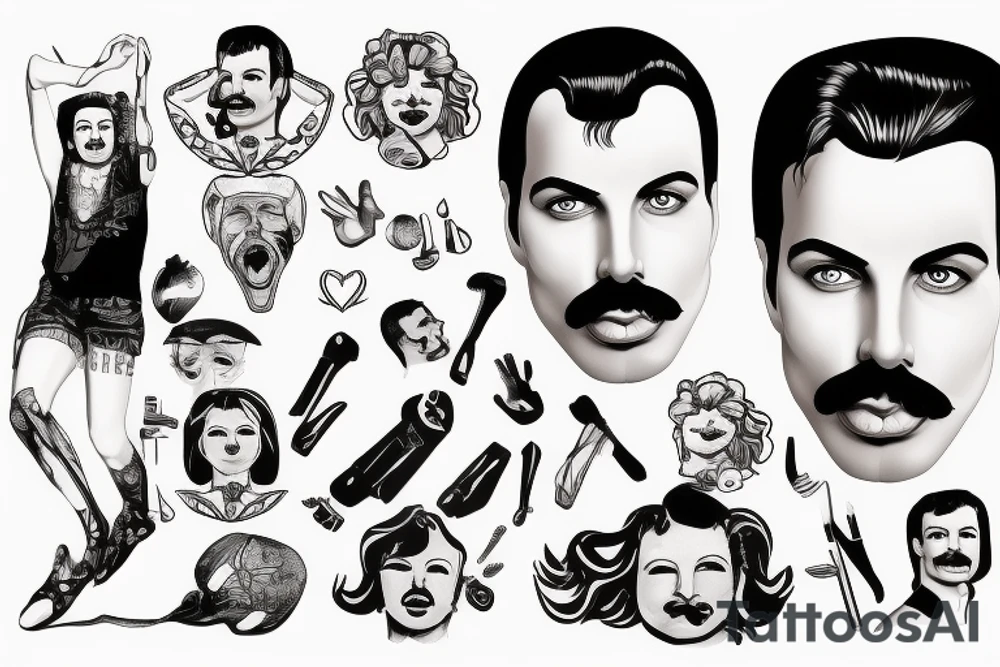 photo of freddie mercury smile tattoo idea