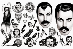 photo of freddie mercury smile tattoo idea