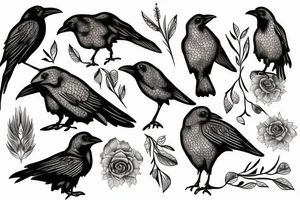 Raven in style tattoo idea