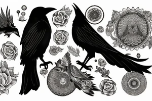 Raven in style tattoo idea