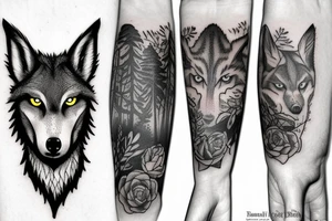 lone wolf in the forest tattoo idea