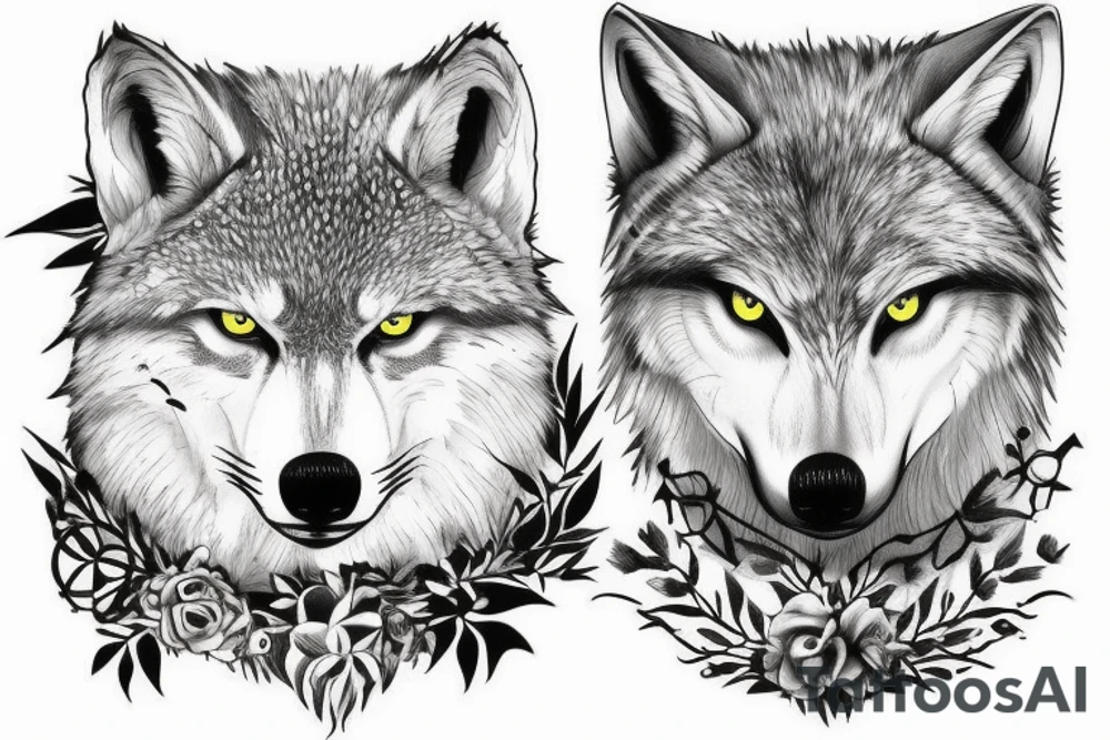 lone wolf in the forest tattoo idea