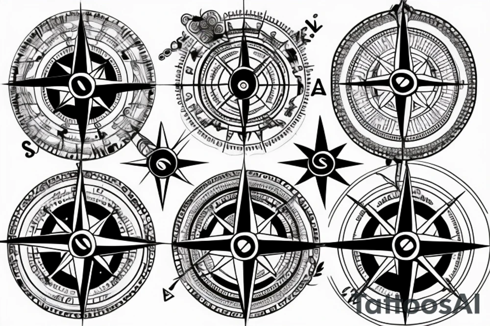 compass and airlane tattoo idea