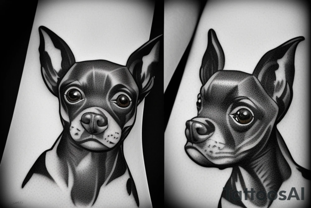 russian toy terrier barking tattoo idea