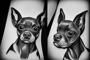 russian toy terrier barking tattoo idea