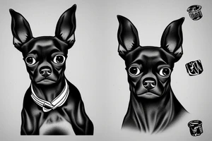 russian toy terrier barking tattoo idea