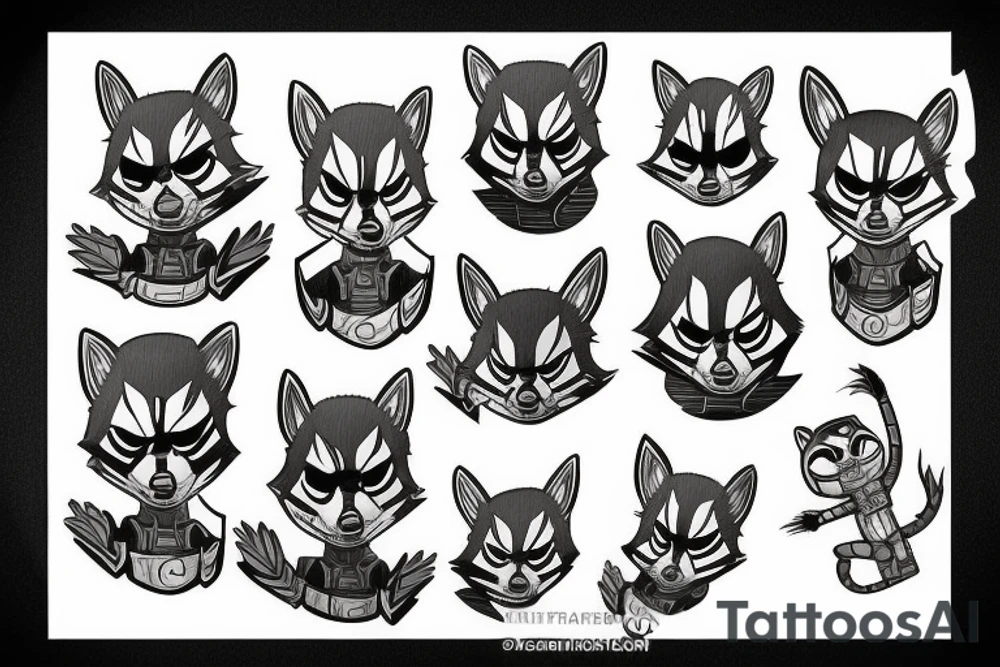 rocket raccoon from guardians of the galaxy tattoo idea