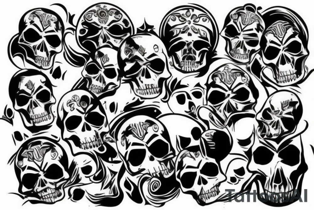 a skull in a helmet tattoo idea