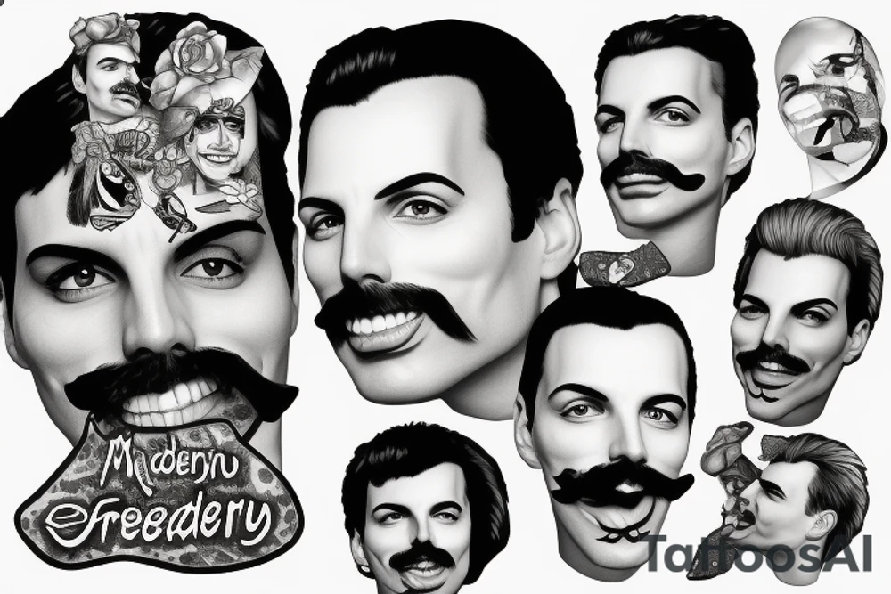 photo of freddie mercury smile tattoo idea