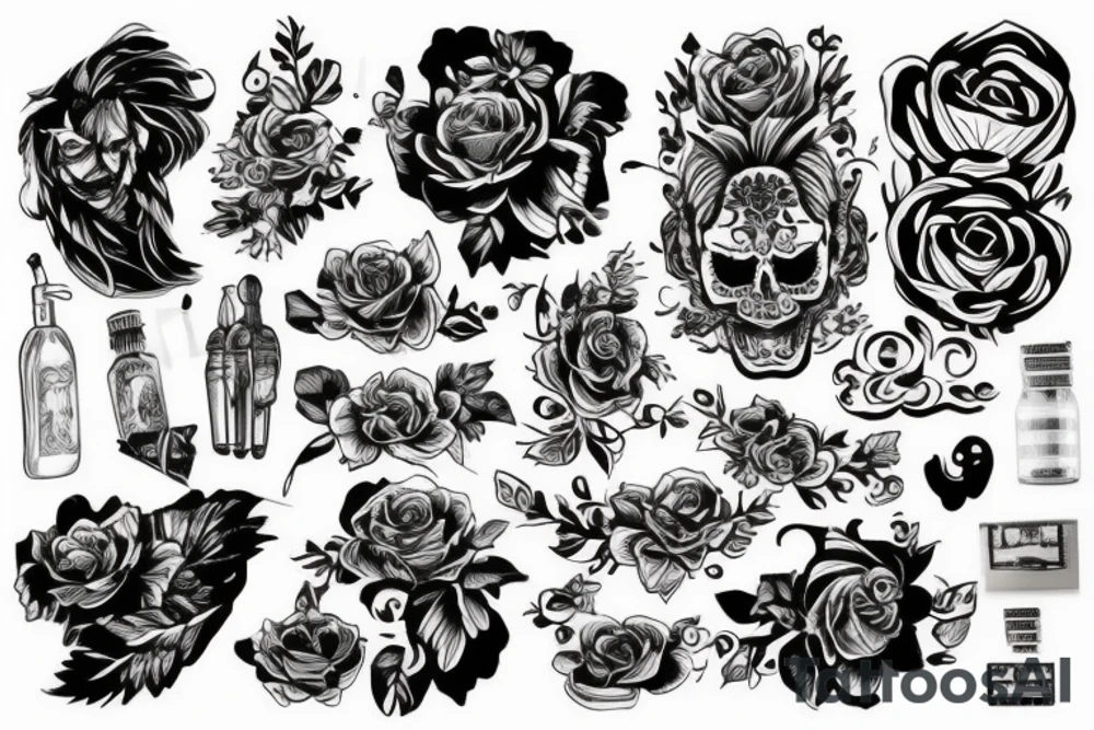 Череп в гоночном шлеме tattoo idea