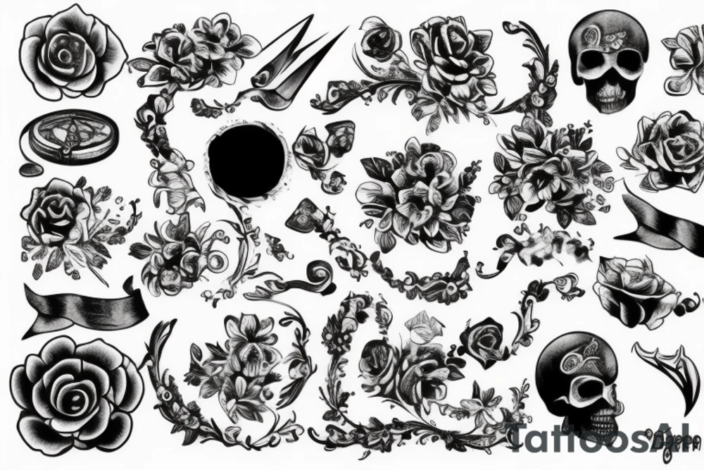 Череп в гоночном шлеме tattoo idea