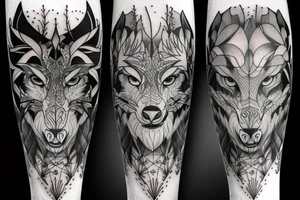 lone wolf in the forest tattoo idea