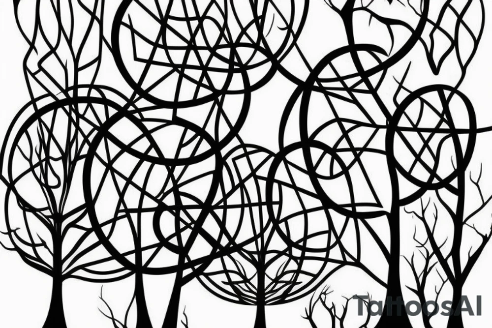 A tree with two trunks that intertwine in DNA tattoo idea A tree with two trunks that intertwine in DNA tattoo idea