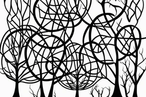 A tree with two trunks that intertwine in DNA tattoo idea