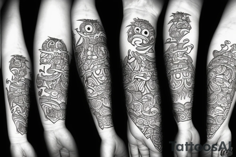 Cute Kthulkhu and earth tattoo idea