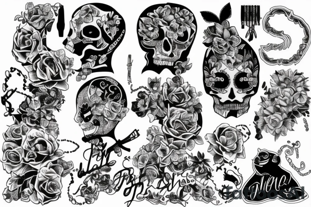 Money with death with girl tattoo idea