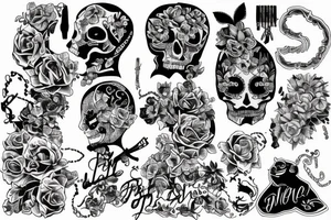 Money with death with girl tattoo idea
