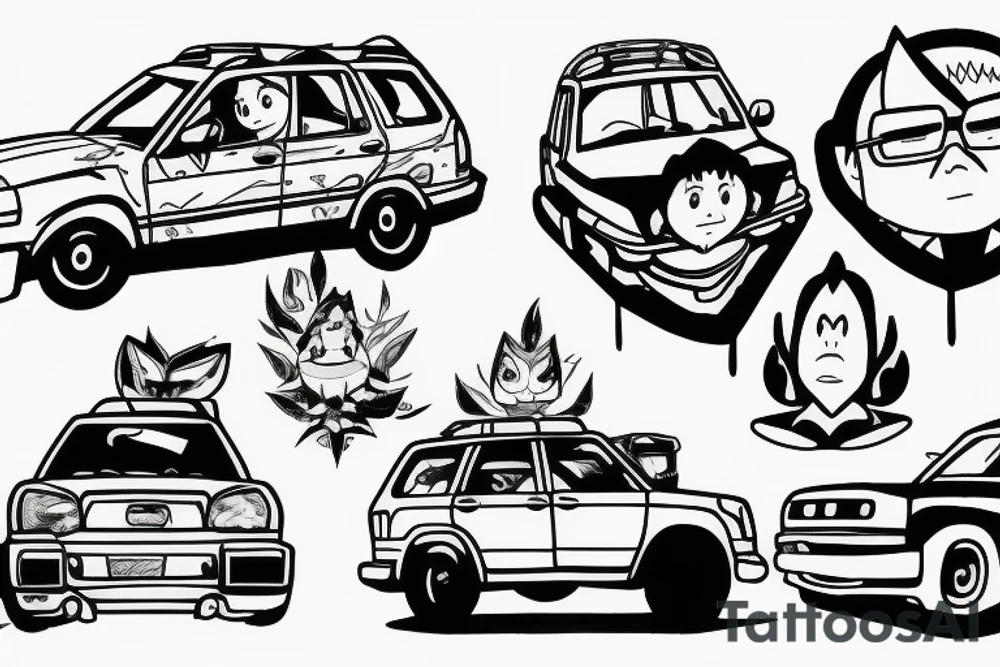 broken Subaru Forester tattoo idea
