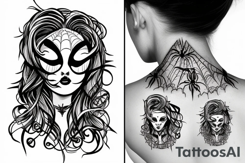 Spider with a girl's head tattoo idea