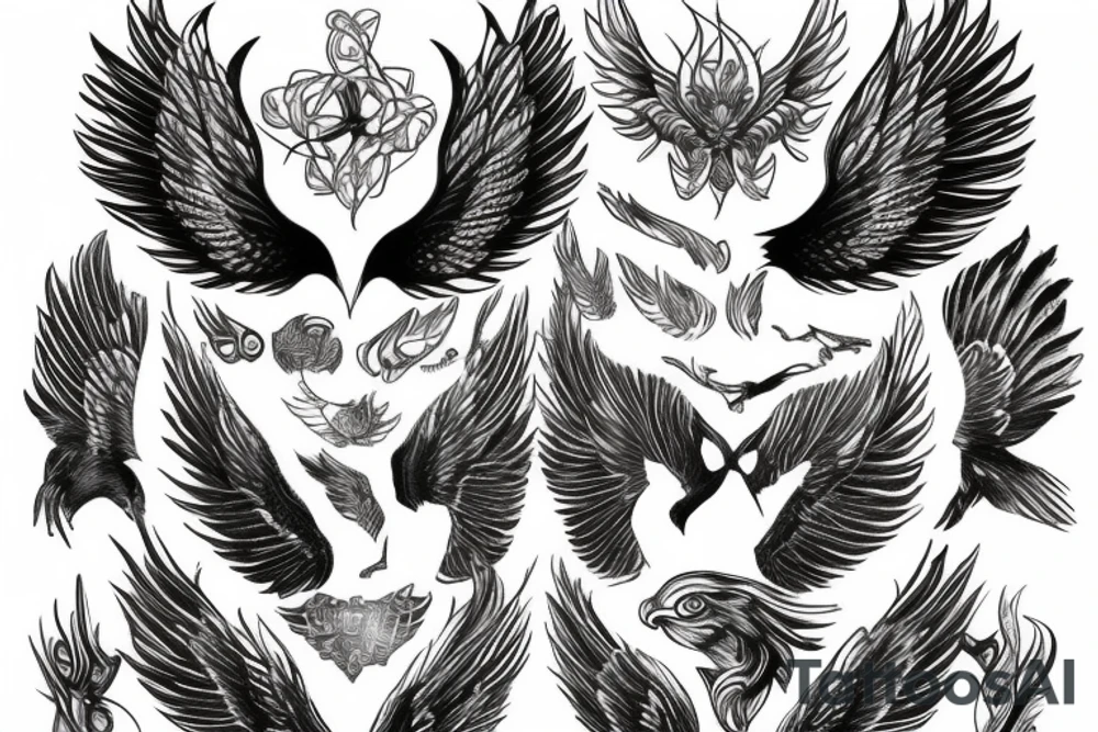 Mirrored Wings tattoo idea