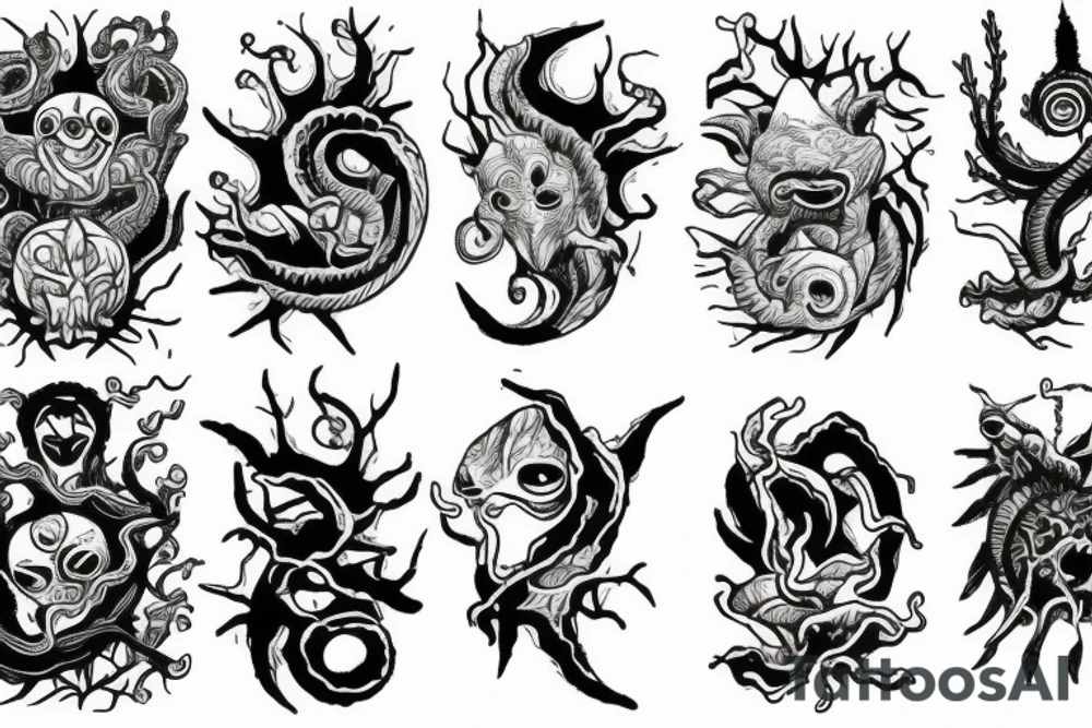 Cute Kthulkhu and earth tattoo idea