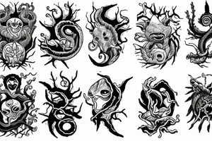 Cute Kthulkhu and earth tattoo idea