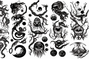 Cute Kthulkhu and earth tattoo idea