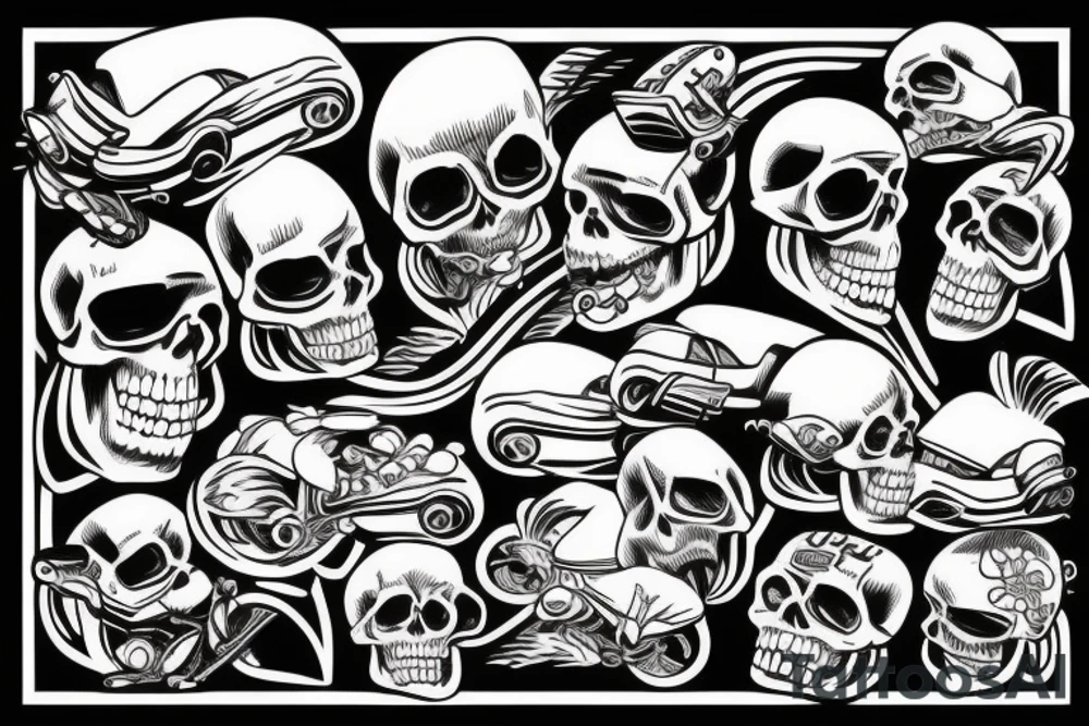 skull racer tattoo idea