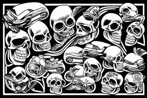 skull racer tattoo idea