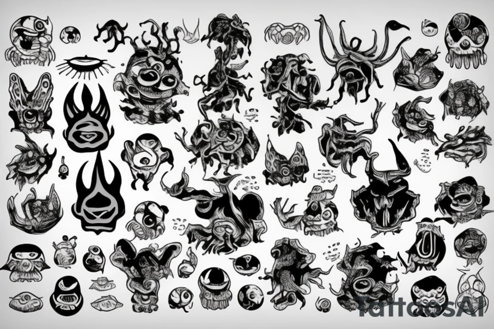 Cute Kthulkhu and earth tattoo idea