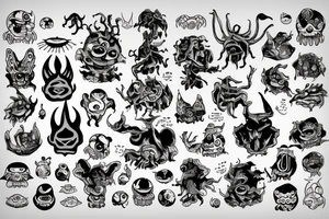 Cute Kthulkhu and earth tattoo idea
