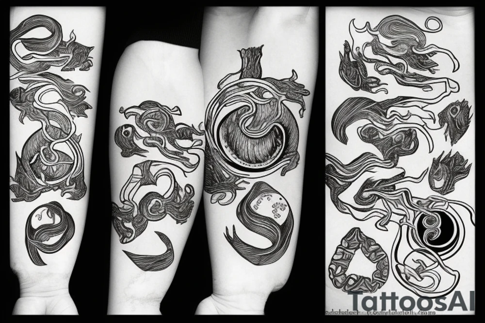 Cute Kthulkhu and earth tattoo idea