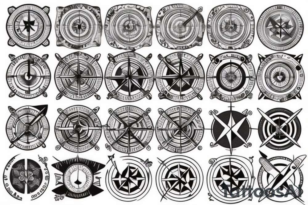 compass and airplane tattoo idea