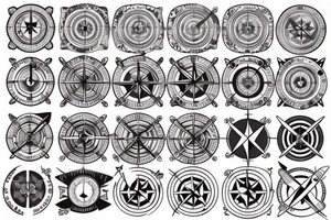 compass and airplane tattoo idea