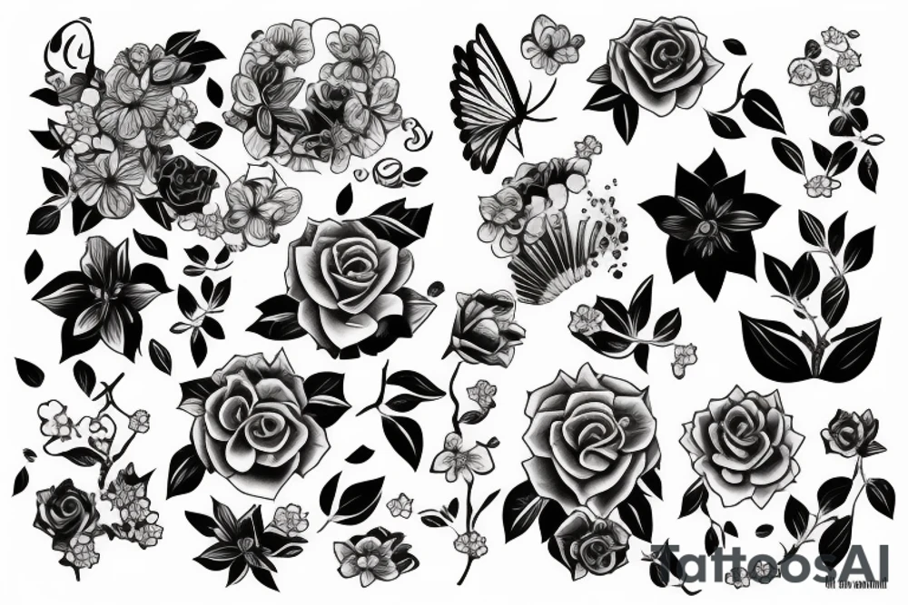 Girl chest full growth tattoo idea