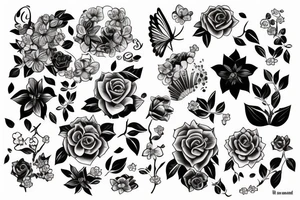 Girl chest full growth tattoo idea