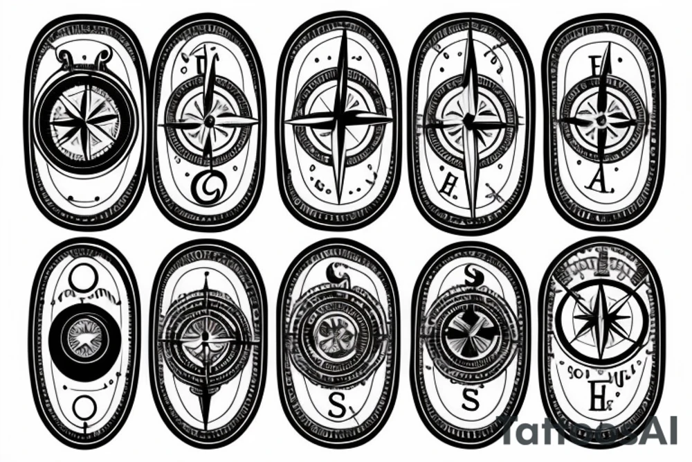 compass and airplane tattoo idea