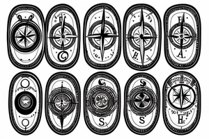 compass and airplane tattoo idea