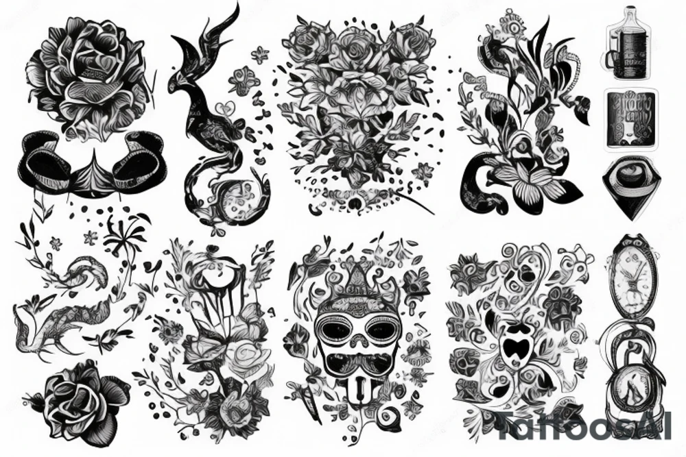 Девушка со змеями во рту tattoo idea