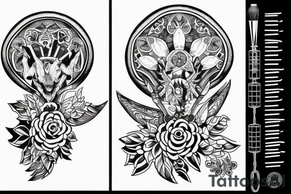 Девушка со змеями во рту tattoo idea