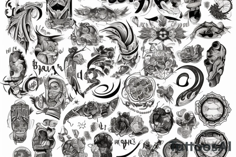 мультяшная и смешная вселенная tattoo idea